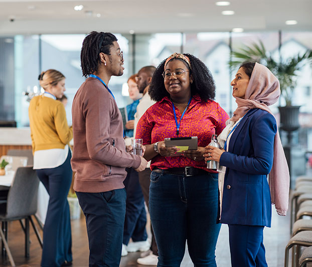 Diverse group having a conversation